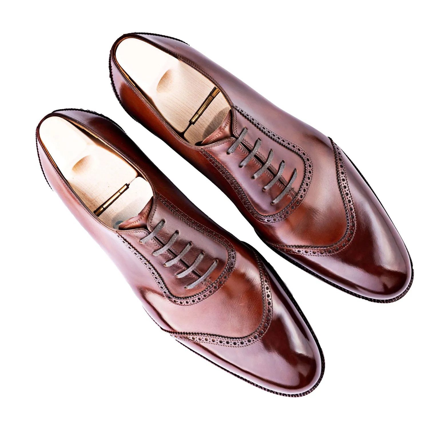 Handmade Plain Shiny Leather Formal Oxford Shoes
