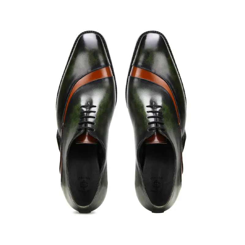 HandPainted Shiny Leather Oxford Shoes