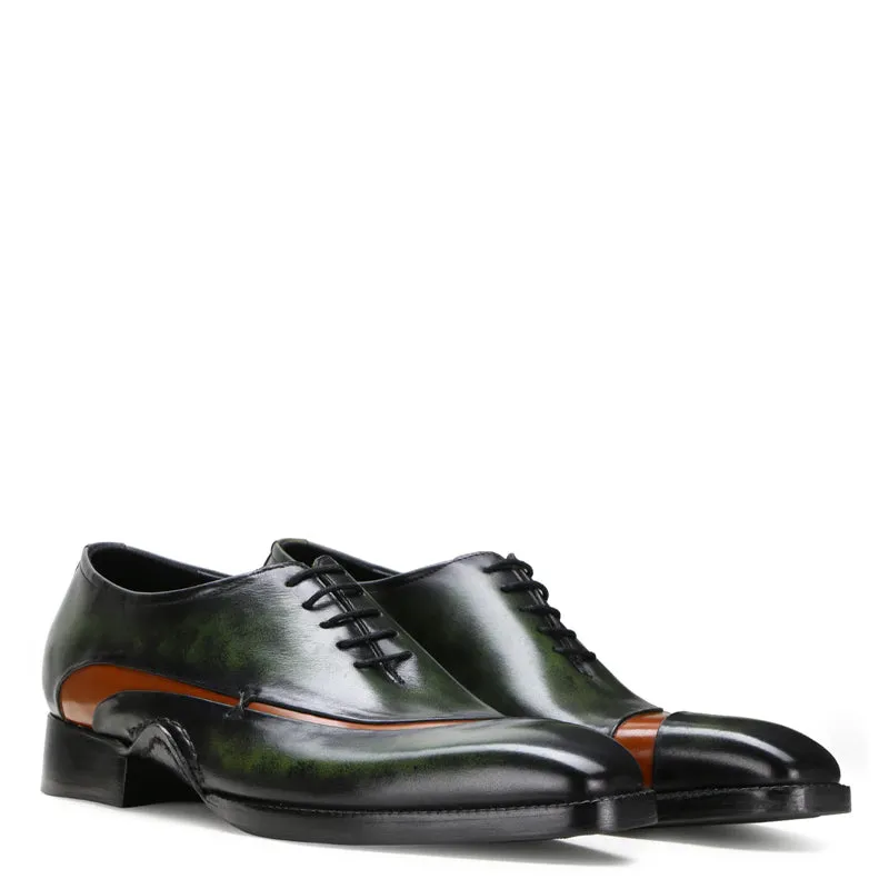 HandPainted Shiny Leather Oxford Shoes