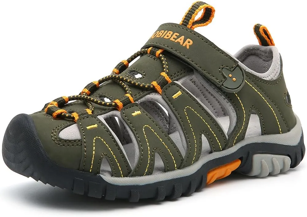 HOBIBEAR Boys Girls Sport Water Sandals Closed-Toe Outdoor(Toddler/Little Kid/Big Kid)