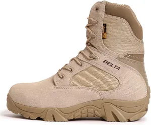 hongrenamz Walking Boots for Men Waterproof Hiking Boots,Outdoor Hiking Trekking High Rise Walking Shoes Black-EU43/US9