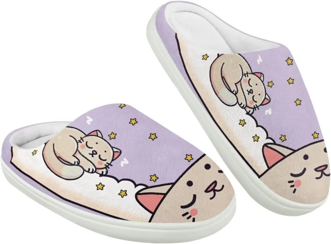 House Slippers for Kids Plush Cotton Slipper Home Indoor Fuzzy Slipper Shoes Warm Non Slip Fleece Plush Slipper Size 9-15