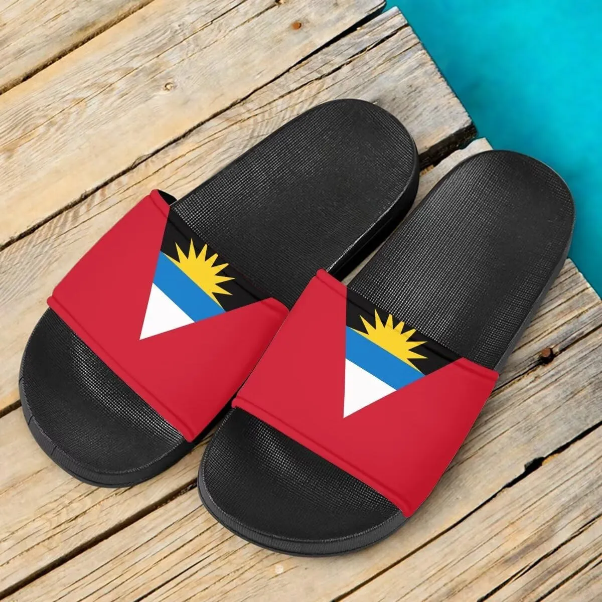Howilath North American Countries Flag Sandals for Women Comfort Non Slip House Shower Shoes Summer