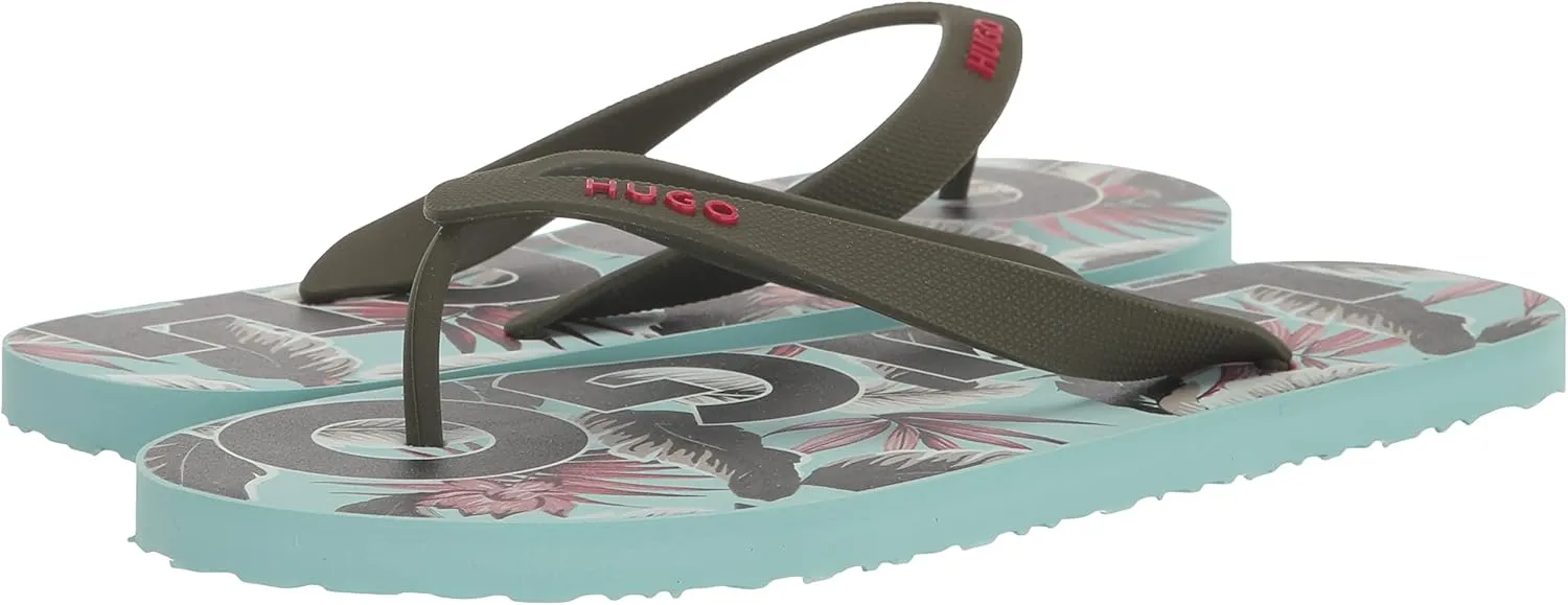HUGO Men's Bold Logo Flip Flops