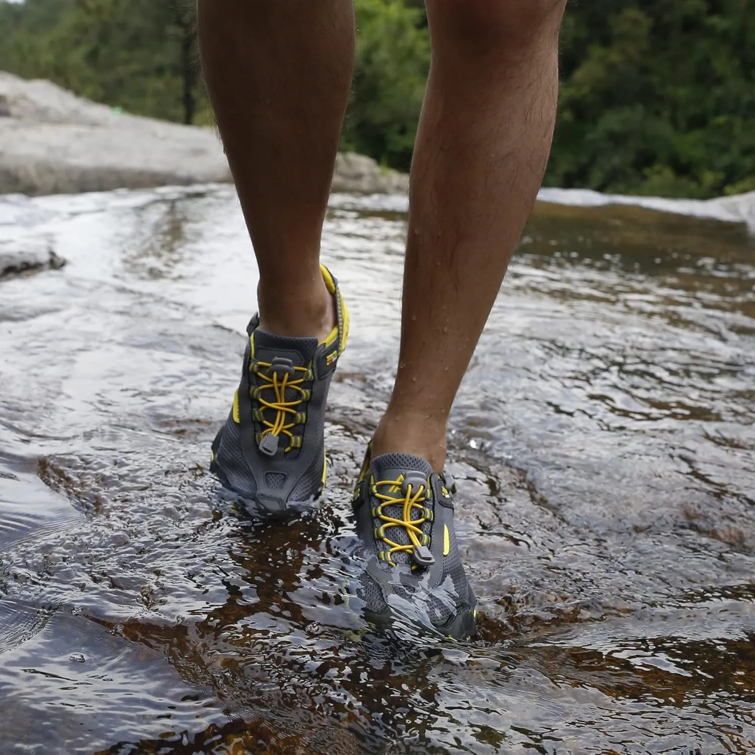 HUMTTO Men's Amphibious Water Shoes - Hiking Sandals for Men Outdoor Water Sandal Closed Toe Non-Slip River Shoes Summer Quick Drying Aqua Shoe