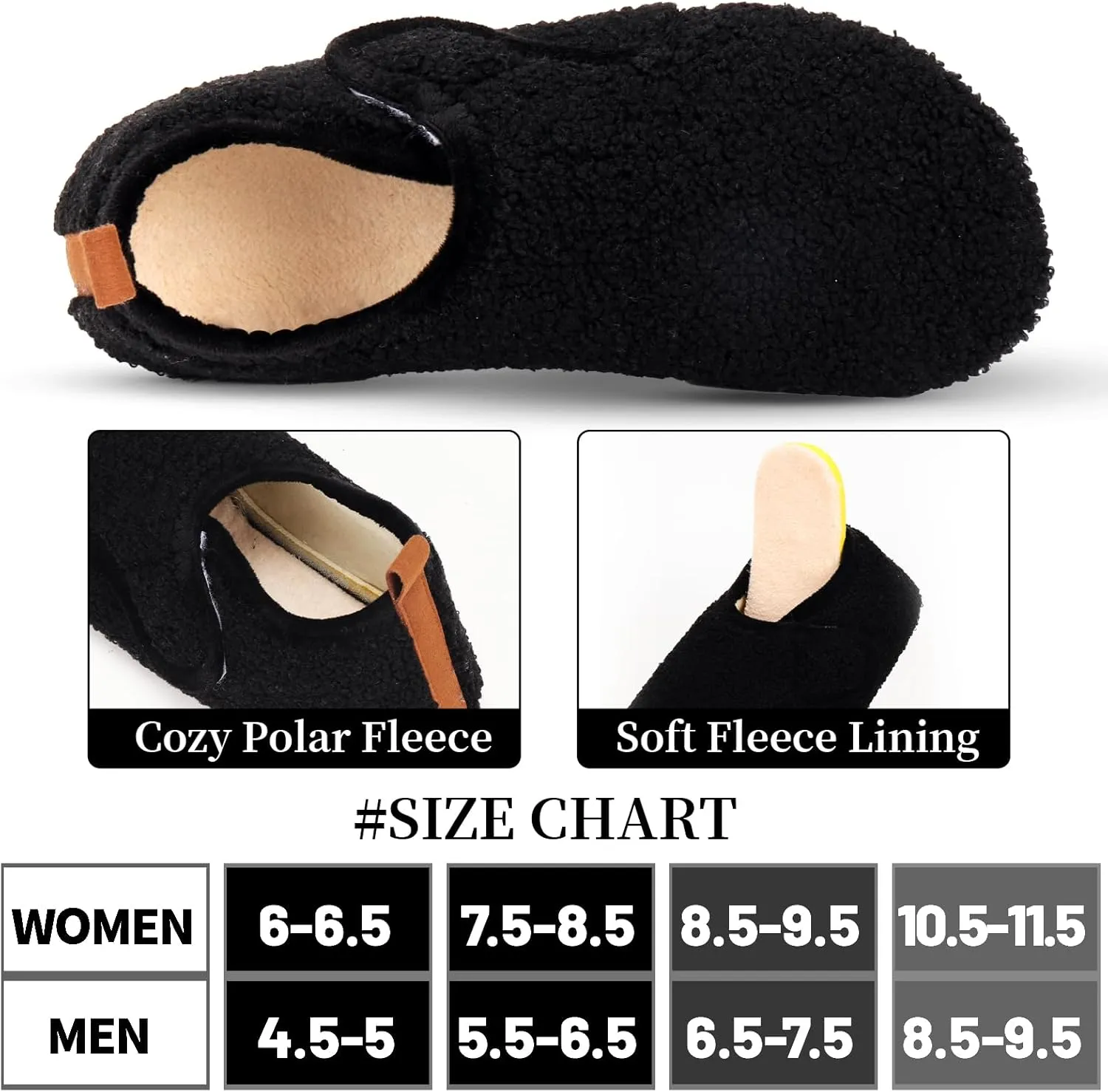 Ibeauti Womens Mens House Slippers Rubber Sole Indoor Slipper Socks Lightweight Fleece Lined Slip-on Barefoot Slippers