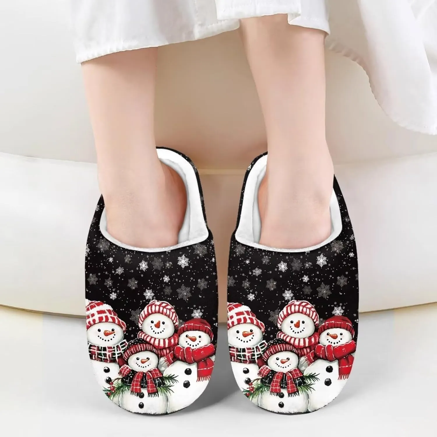 Indoor Home Slippers Kids Toddler Christmas Cozy Slippers Non-Slip Plush Slippers Boys Girls Winter
