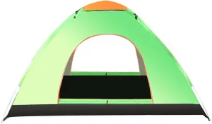 Instant Pop Up Family Camping Tent 4 Person Portable Tent Waterproof Windproof Backpacking Tent with Double Door