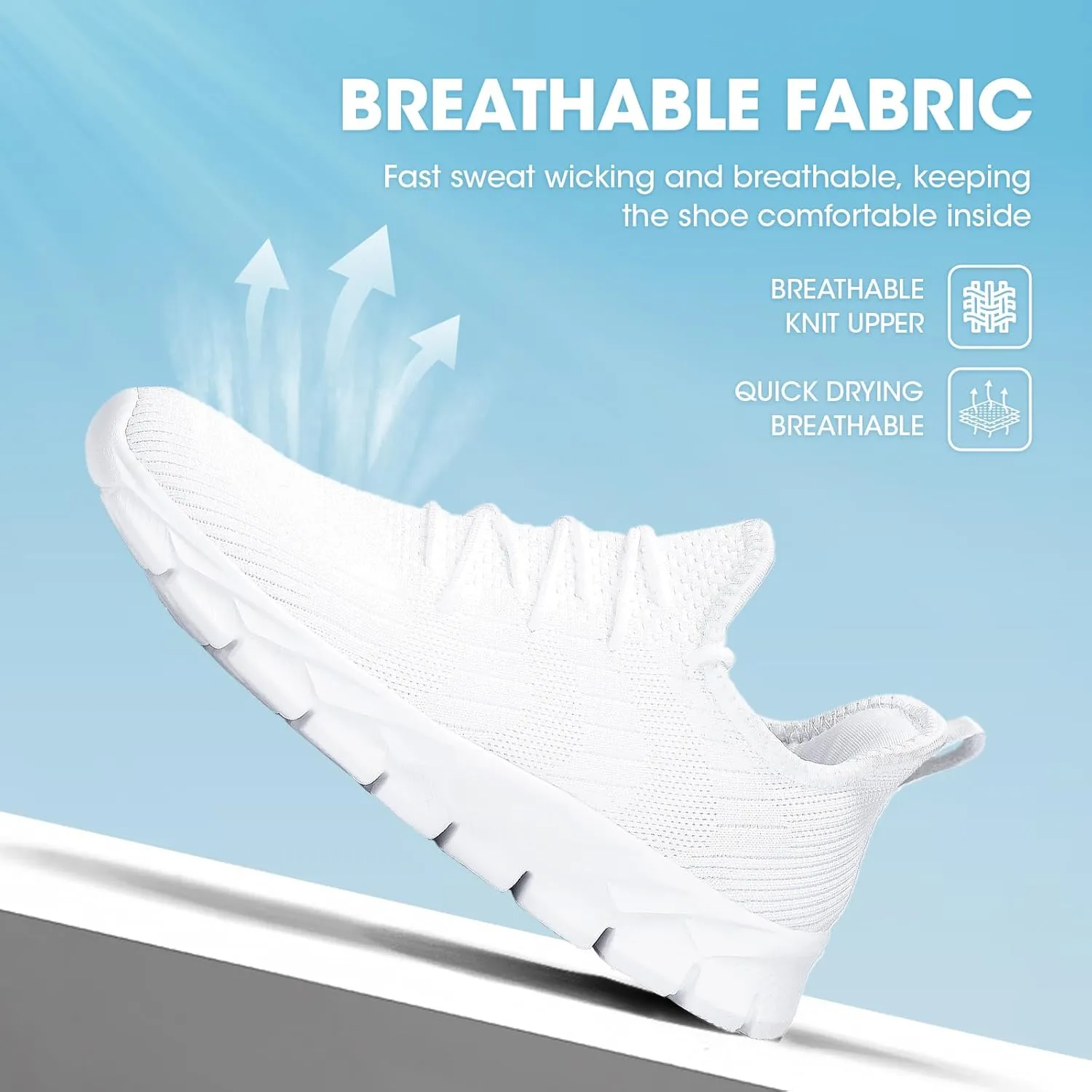 INYO Women's Tennis, Running Shoes - White, US Women's Size, Mesh Upper, Flat Heel, Lace-Up Closure, Round Toe, Casual Style, Athletic Shoe, Moderate Cushioning