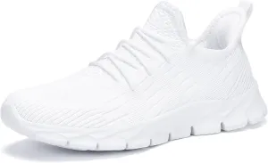 INYO Women's Tennis, Running Shoes - White, US Women's Size, Mesh Upper, Flat Heel, Lace-Up Closure, Round Toe, Casual Style, Athletic Shoe, Moderate Cushioning