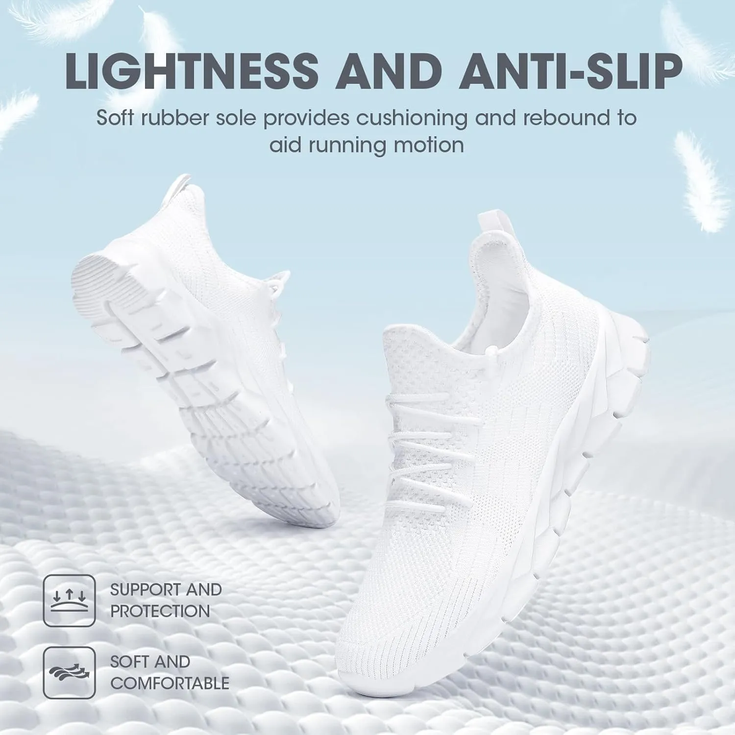 INYO Women's Tennis, Running Shoes - White, US Women's Size, Mesh Upper, Flat Heel, Lace-Up Closure, Round Toe, Casual Style, Athletic Shoe, Moderate Cushioning