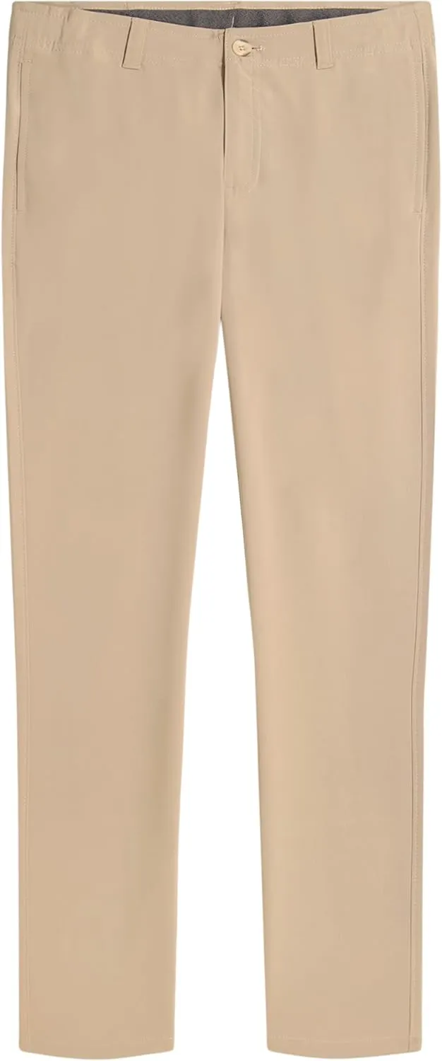 IZOD Boys' School Uniform Performance Khaki Pant, Flat Front & Comfortable Waistband