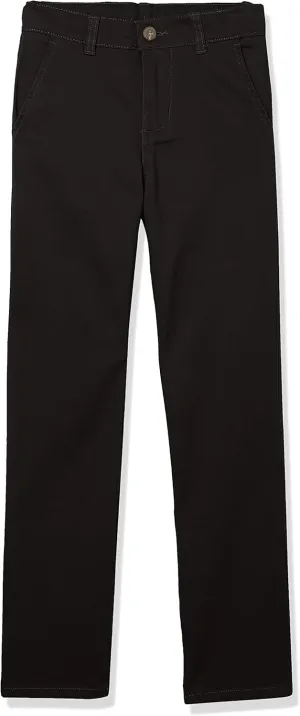 IZOD Boys' School Uniform Twill Pants, Flat Front & Comfortable Waistband with 5 Pockets