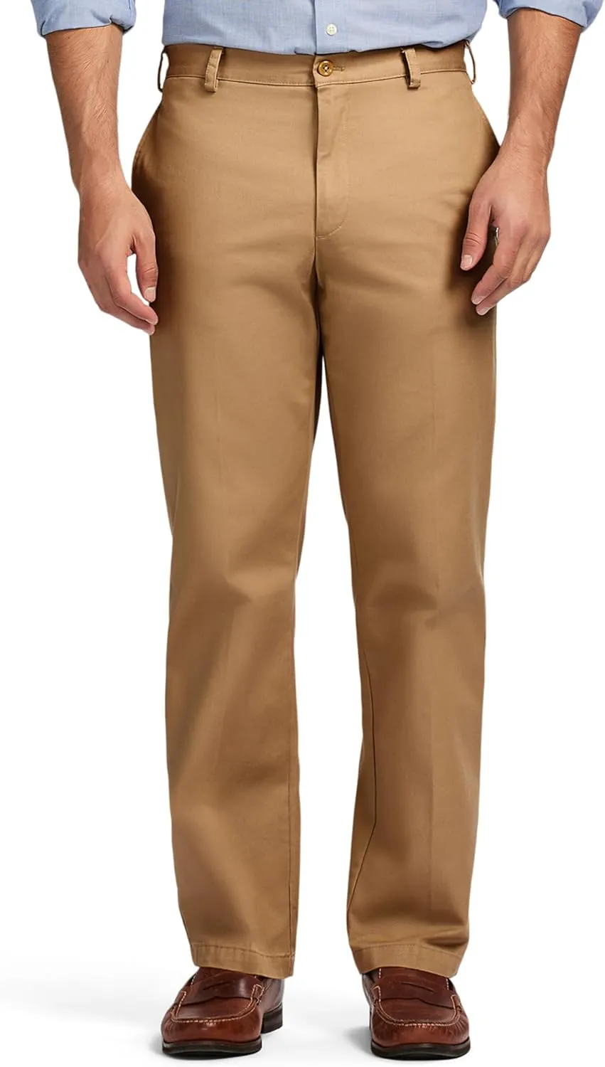 IZOD Men's American Chino Flat Front Classic Fit Pant