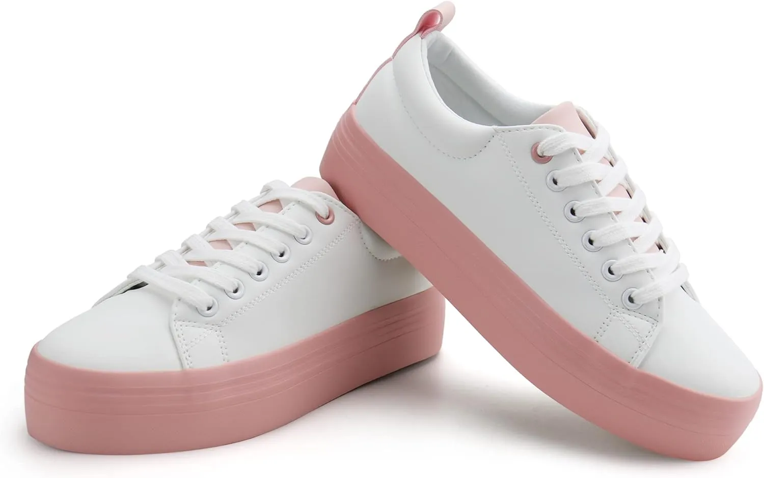 JABASIC Women Lace Up Platform Sneakers Comfortable Casual Fashion Sneaker Walking Shoes