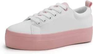 JABASIC Women Lace Up Platform Sneakers Comfortable Casual Fashion Sneaker Walking Shoes