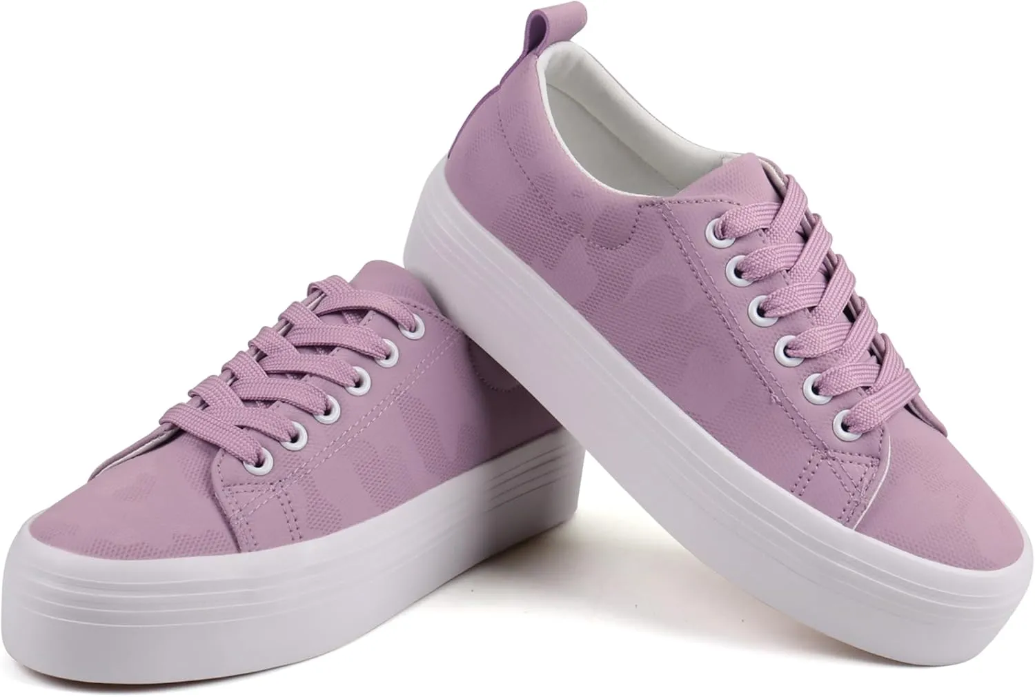 JABASIC Women Lace Up Platform Sneakers Comfortable Casual Fashion Sneaker Walking Shoes