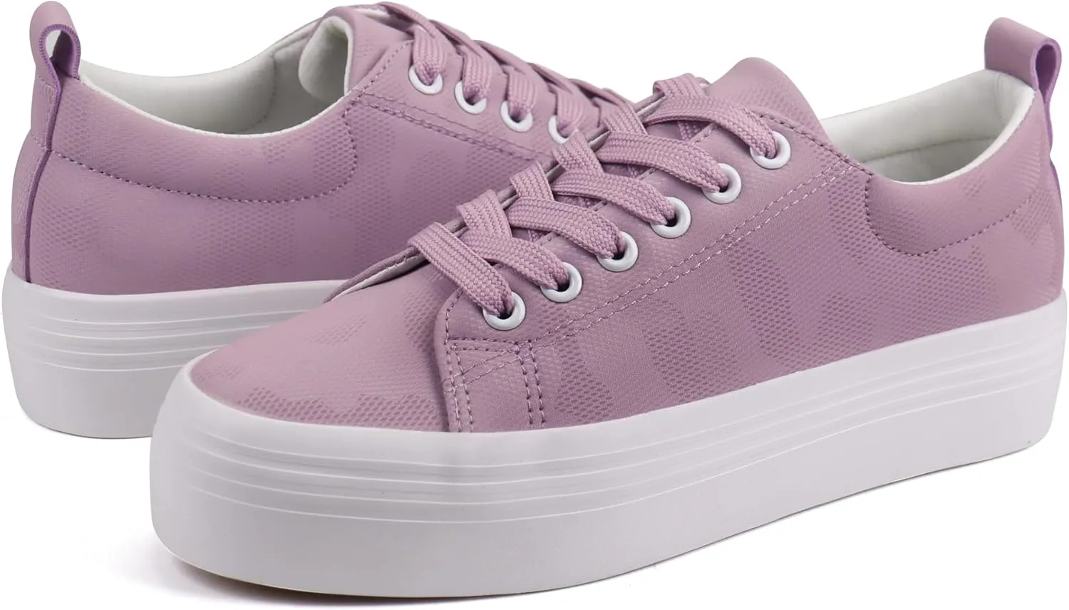 JABASIC Women Lace Up Platform Sneakers Comfortable Casual Fashion Sneaker Walking Shoes