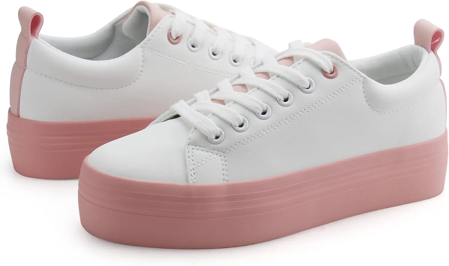 JABASIC Women Lace Up Platform Sneakers Comfortable Casual Fashion Sneaker Walking Shoes