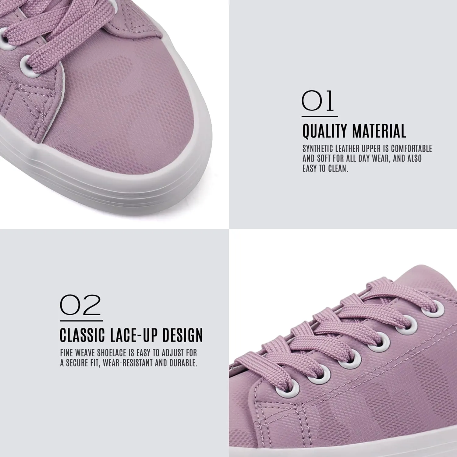 JABASIC Women Lace Up Platform Sneakers Comfortable Casual Fashion Sneaker Walking Shoes