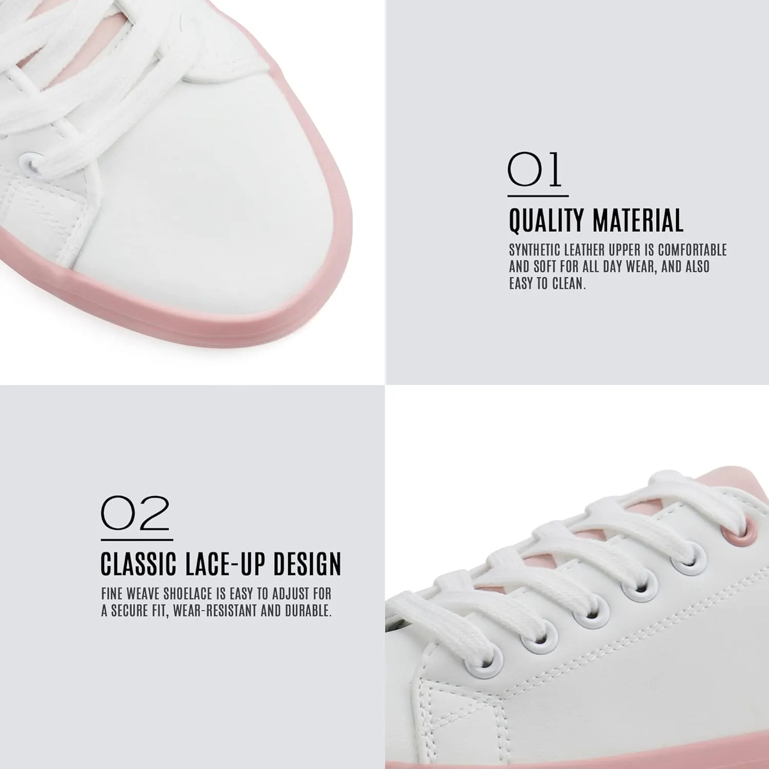 JABASIC Women Lace Up Platform Sneakers Comfortable Casual Fashion Sneaker Walking Shoes