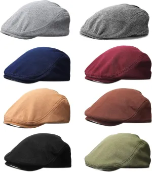 JaGely 8 Pcs Newsboy Flat Caps for Men Breathable Summer Cabbie Driving Hats Gatsby Classic Newsboy Hats for Men Father Grandfather Lovers Gifts Driving Hunting Outdoor