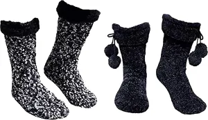 Jane & Bleecker 2 Pair Slipper Socks for Ladies