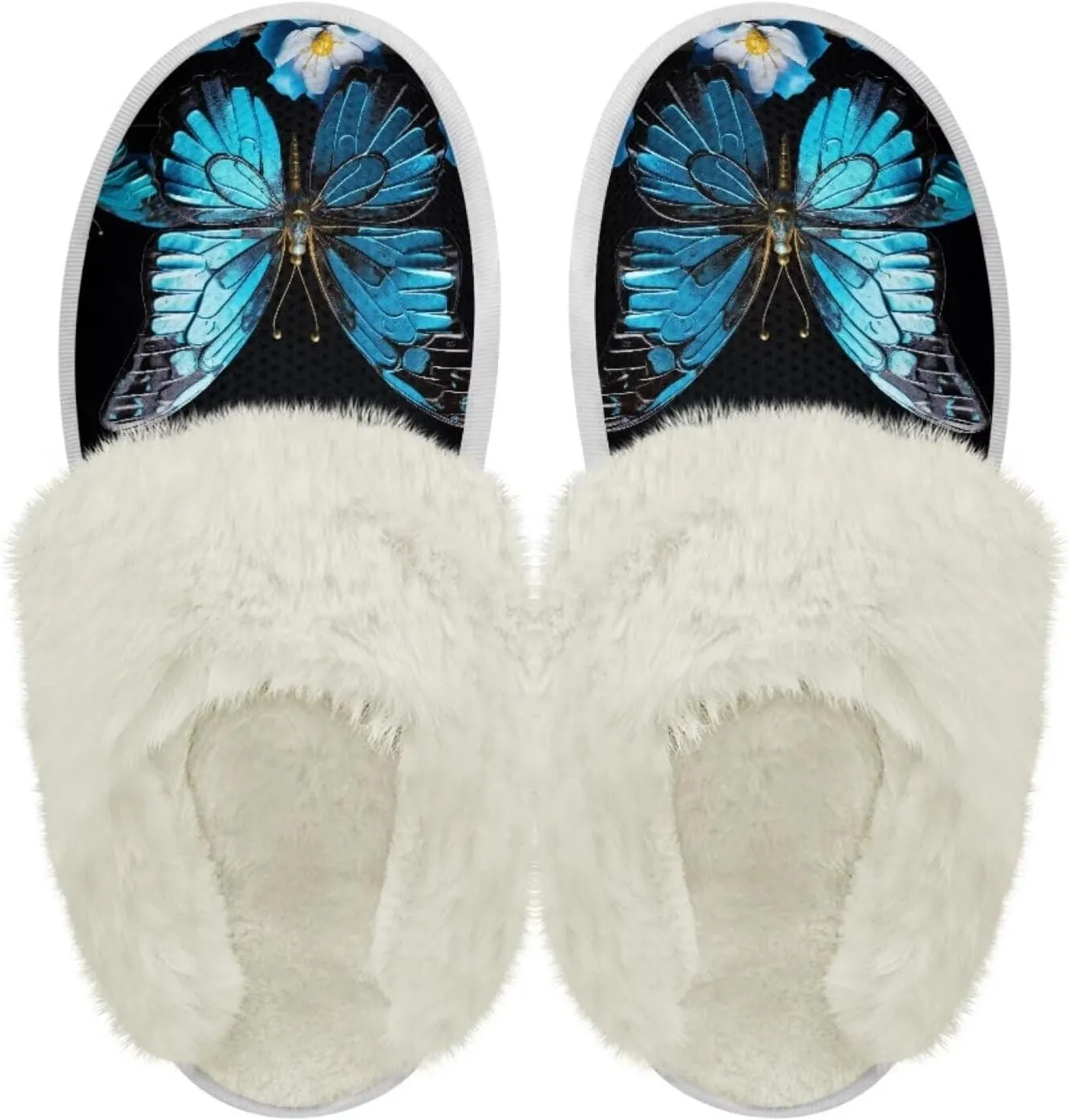 Jeiento Women's Indoor Bedroom Slipper for Women, Butterfly Print House Shoe