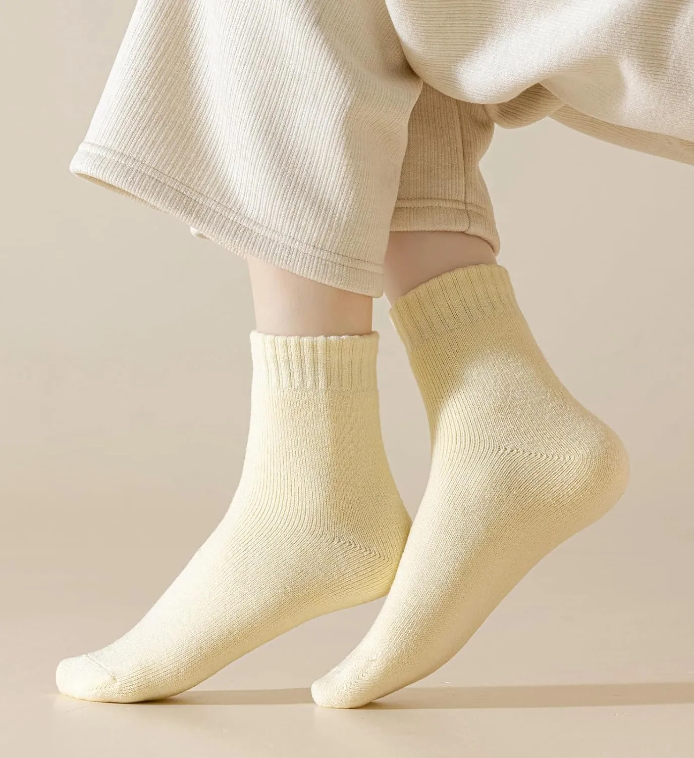 KANAV 7 Pairs Warm Winter Socks for Women Thick Thermal Boot Socks Comfy Slouchy Fuzzy Slipper Socks Cozy Chunky Ankle Socks