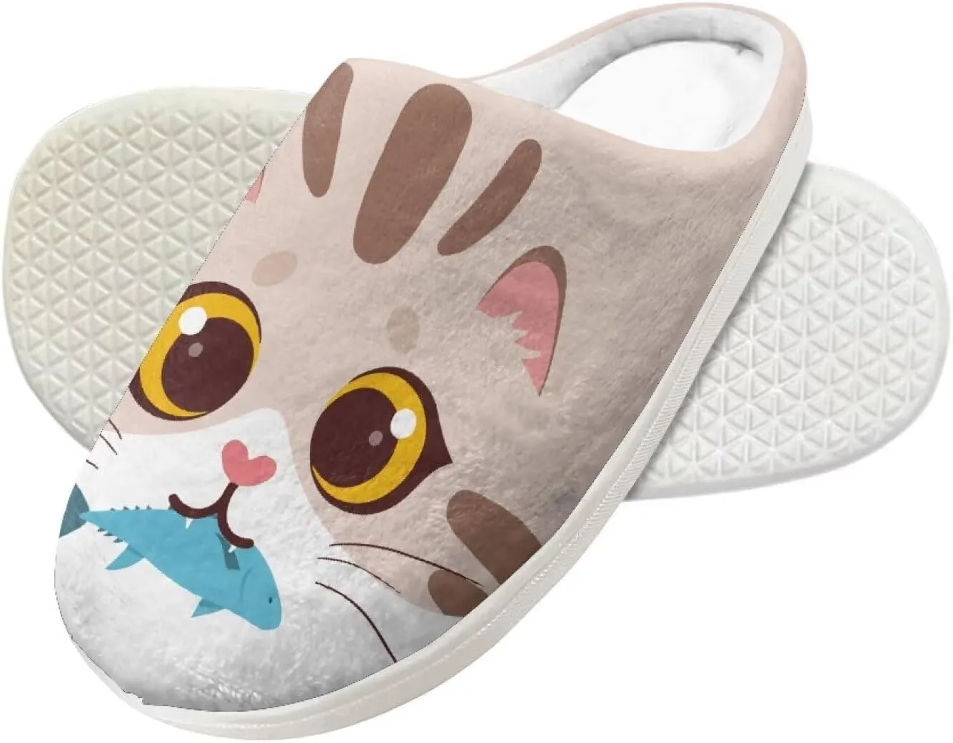 Kids Casual Bedroom Plush Slippers Non Slip Cute Pattern Novelty Home Indoor Slippers