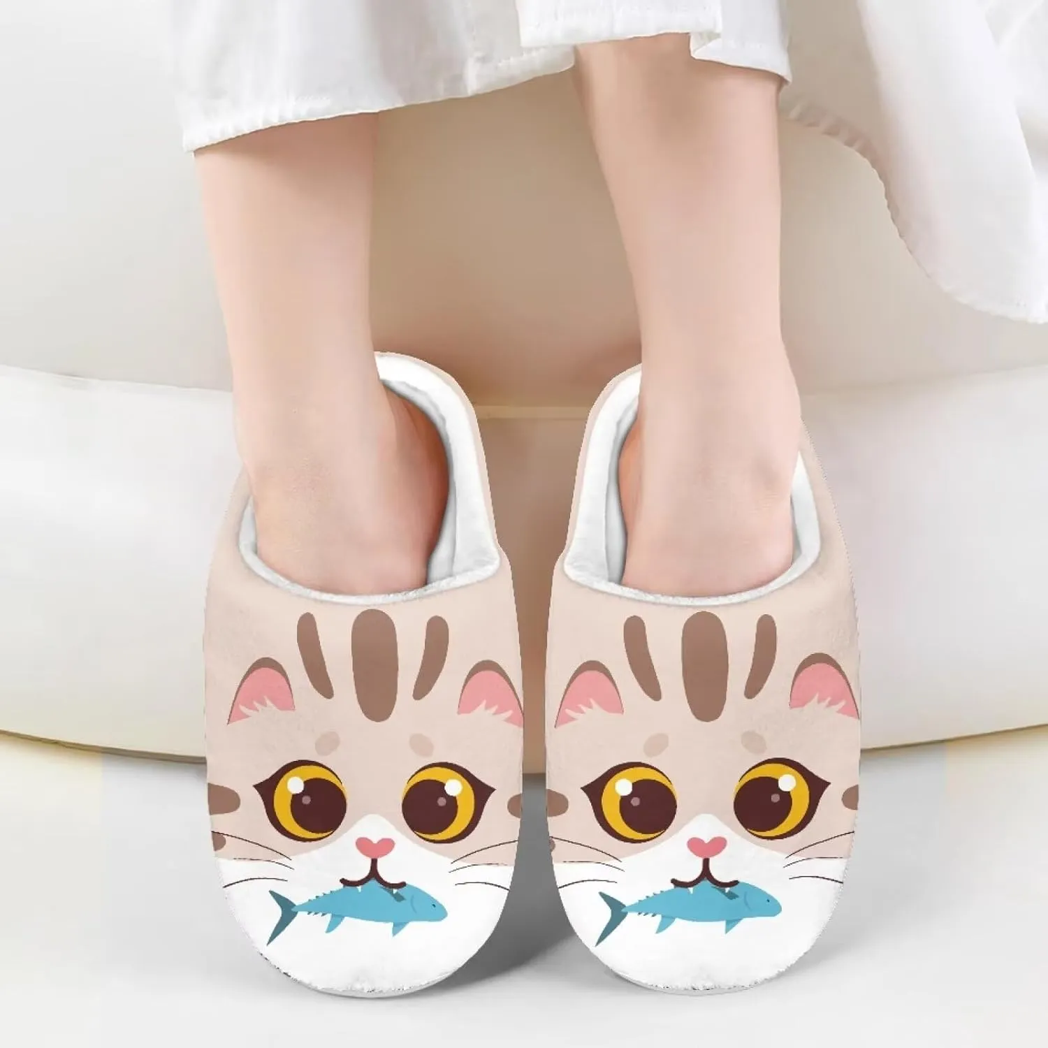 Kids Casual Bedroom Plush Slippers Non Slip Cute Pattern Novelty Home Indoor Slippers