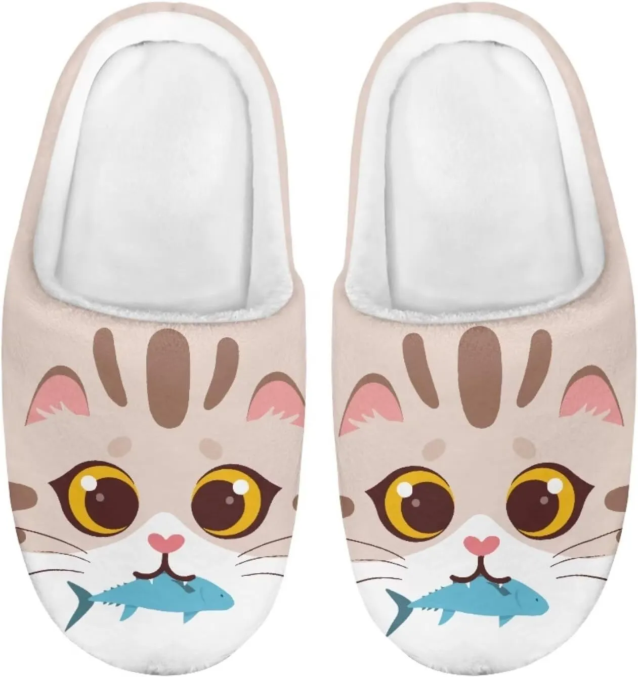Kids Casual Bedroom Plush Slippers Non Slip Cute Pattern Novelty Home Indoor Slippers