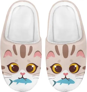 Kids Casual Bedroom Plush Slippers Non Slip Cute Pattern Novelty Home Indoor Slippers