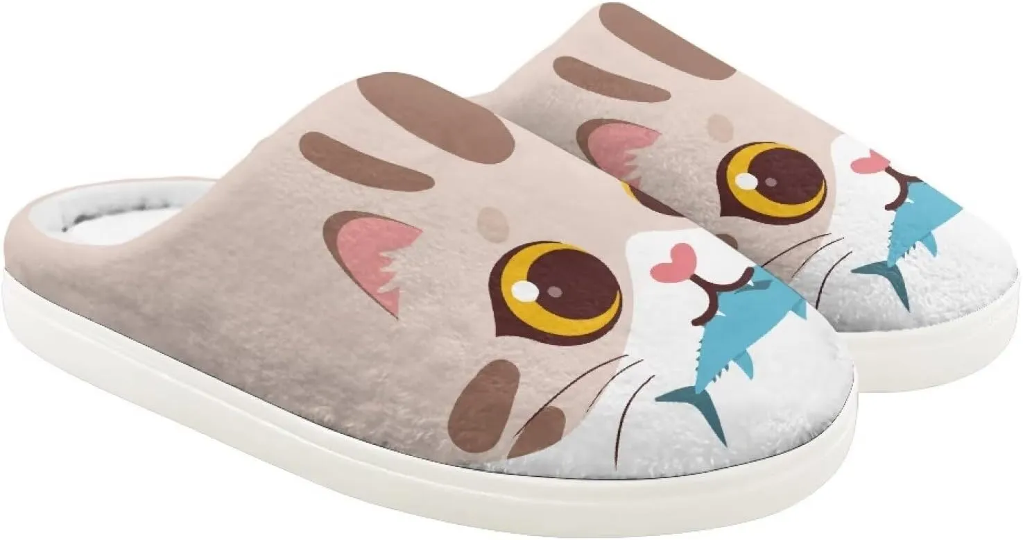 Kids Casual Bedroom Plush Slippers Non Slip Cute Pattern Novelty Home Indoor Slippers