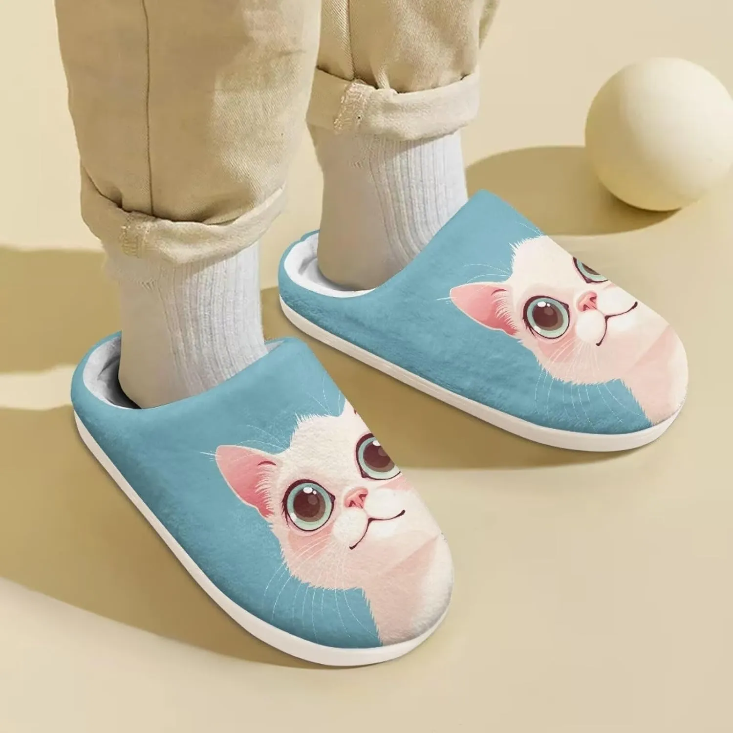 Kids Fluffy Slippers Girls Boys House Slippers Bedroom Non Slip Home Slippers Size 9-15