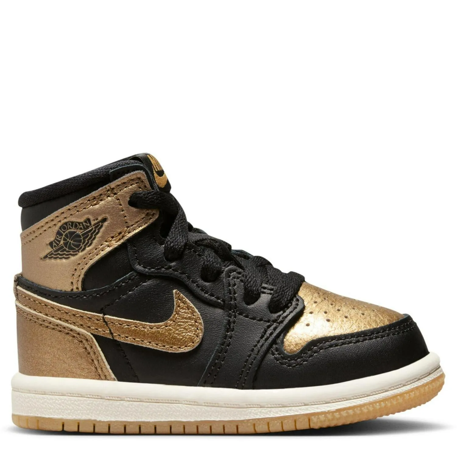 Kids Nike Air Jordan 1 Retro Og TD Black Metallic Gold Sail FD1413-071 Sneaker