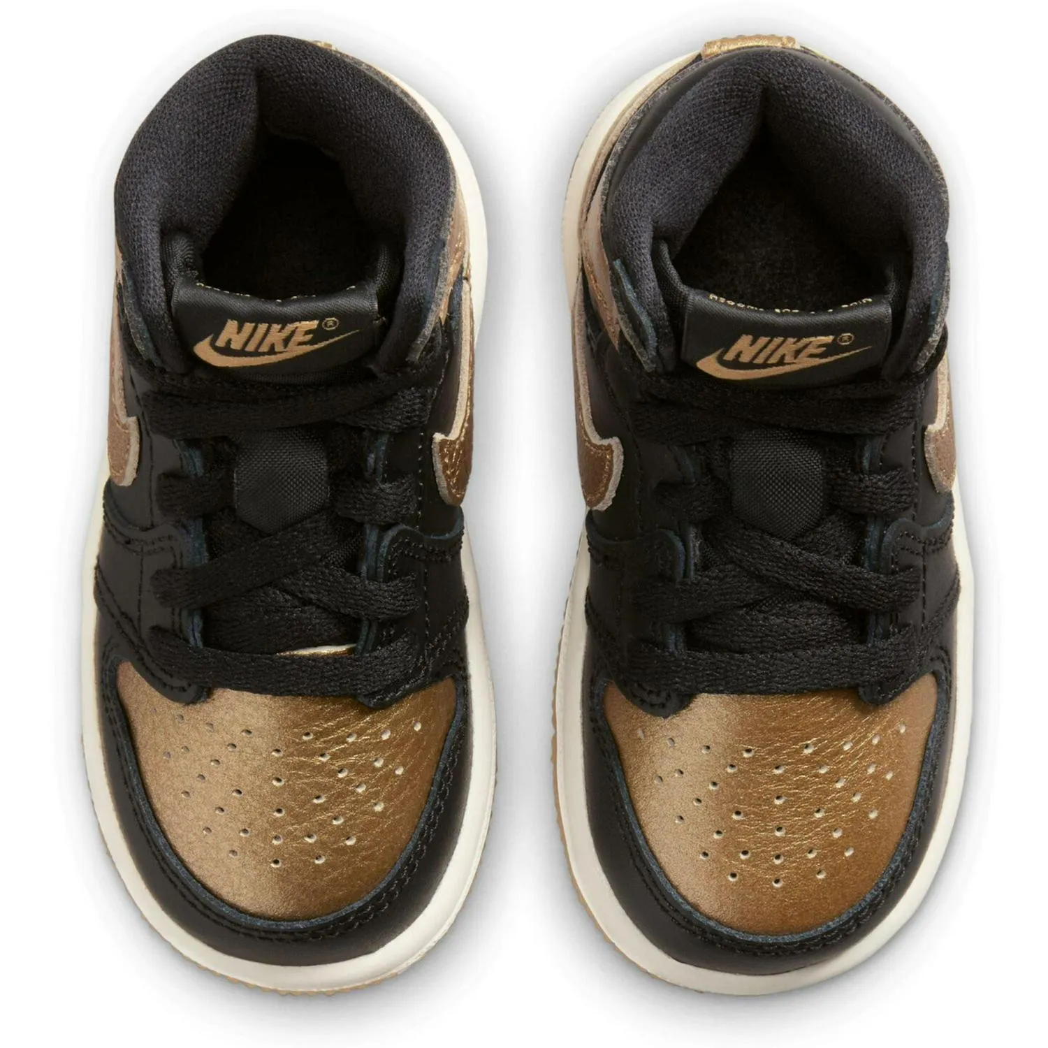 Kids Nike Air Jordan 1 Retro Og TD Black Metallic Gold Sail FD1413-071 Sneaker