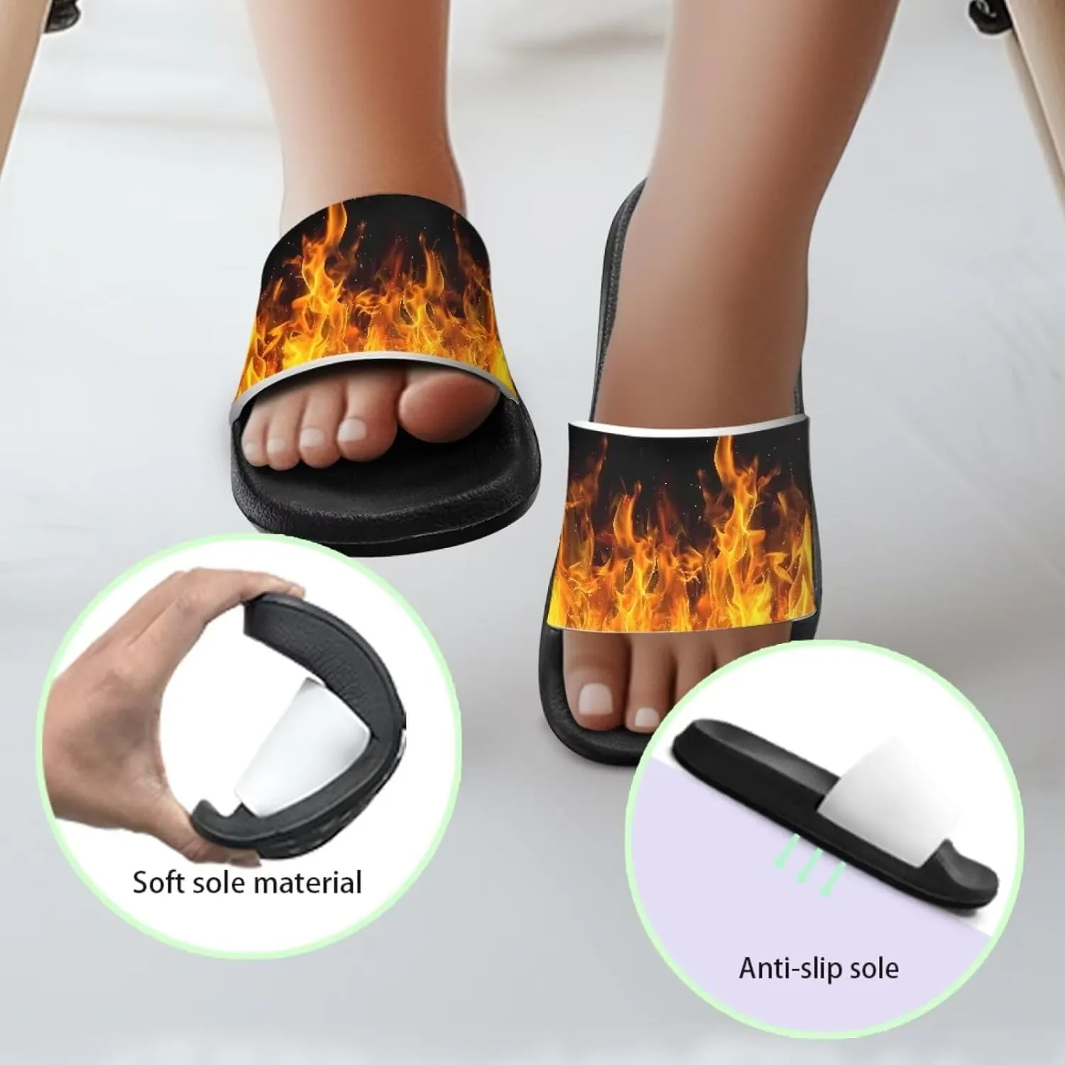 Kids Sandals Boys Quick Drying Bathroom Shower Sandal Summer Beach Pool Slippers with Non-Slip Sole