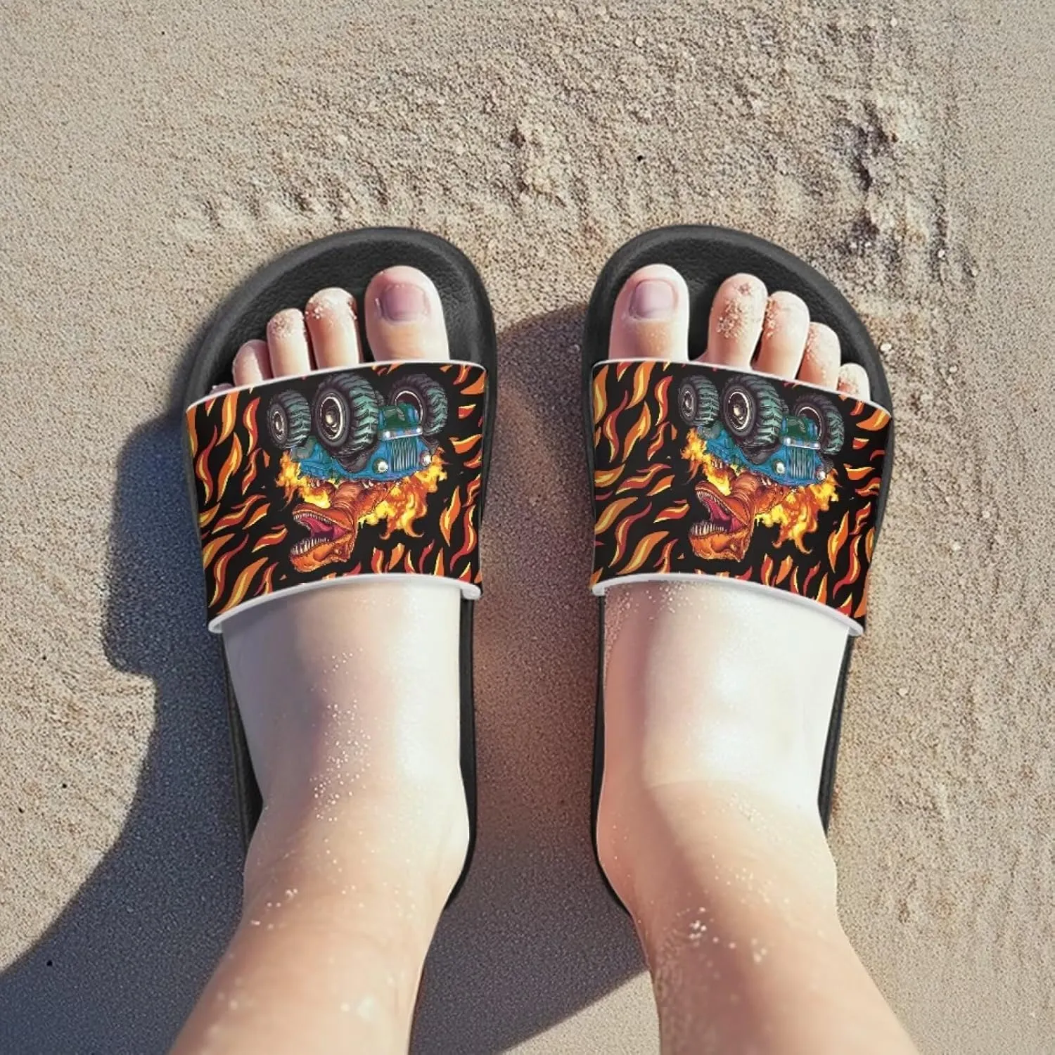 Kids Slides Boys Shower Slippers Slip Anti-Skid Home Bath Slippers Non-slip Cute Summer Beach Pool Shoes Toddler