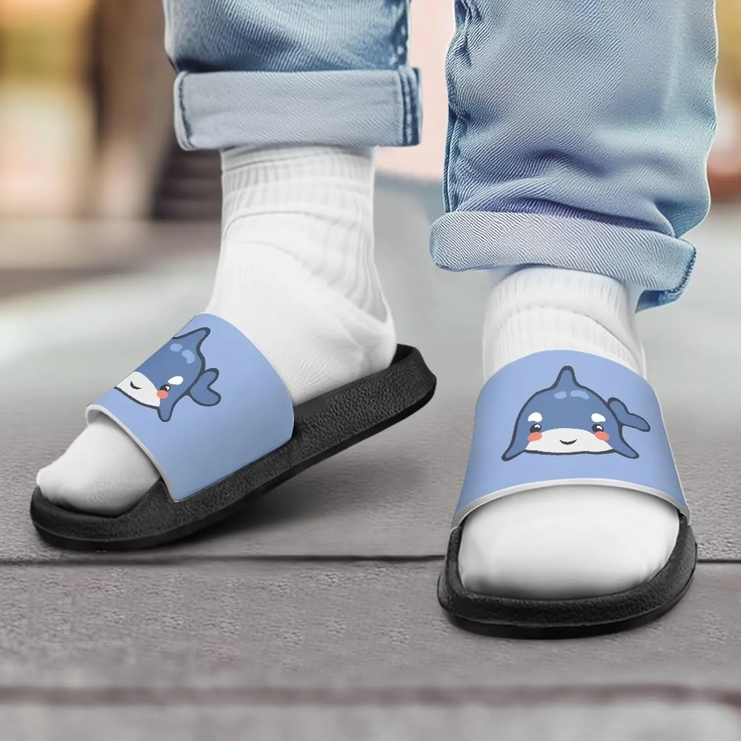 Kids Slides Boys Shower Slippers Slip Anti-Skid Home Bath Slippers Non-slip Cute Summer Beach Pool Shoes Toddler