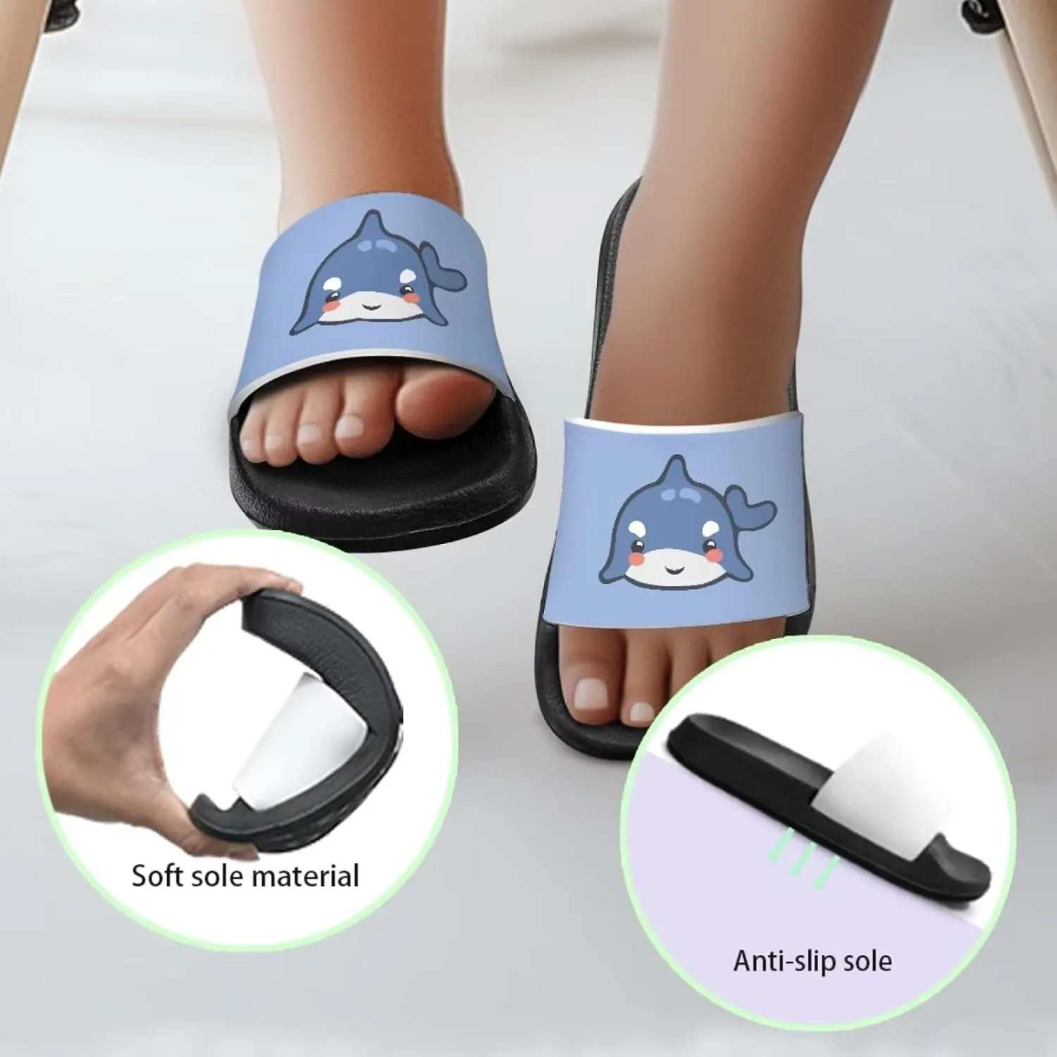 Kids Slides Boys Shower Slippers Slip Anti-Skid Home Bath Slippers Non-slip Cute Summer Beach Pool Shoes Toddler