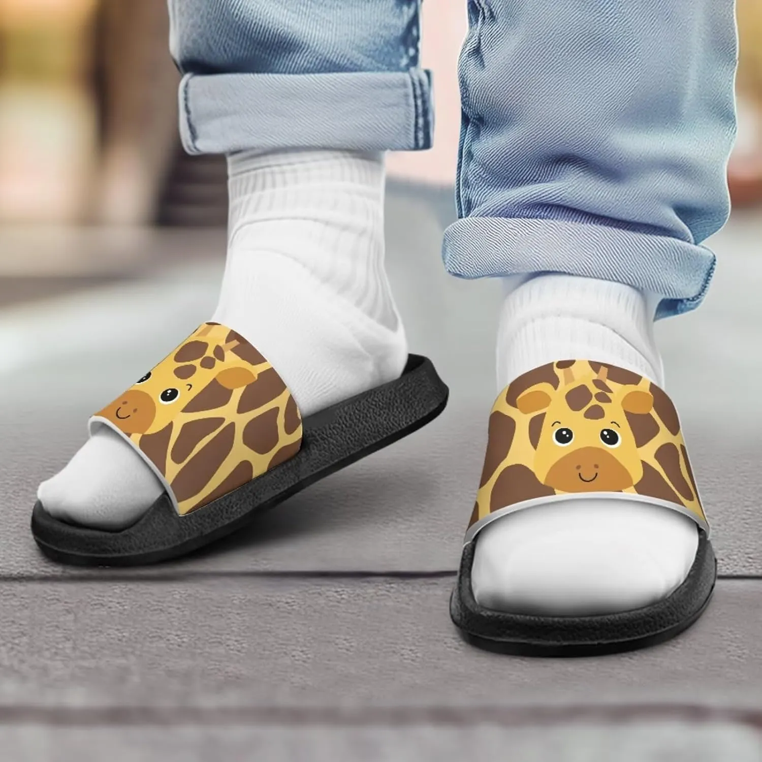 Kids Slides Boys Shower Slippers Slip Anti-Skid Home Bath Slippers Non-slip Cute Summer Beach Pool Shoes Toddler