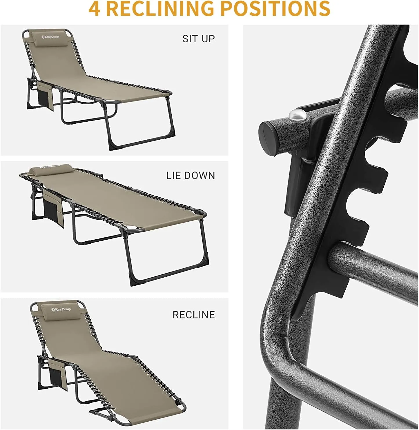KingCamp Folding Outdoor Chaise Lounge