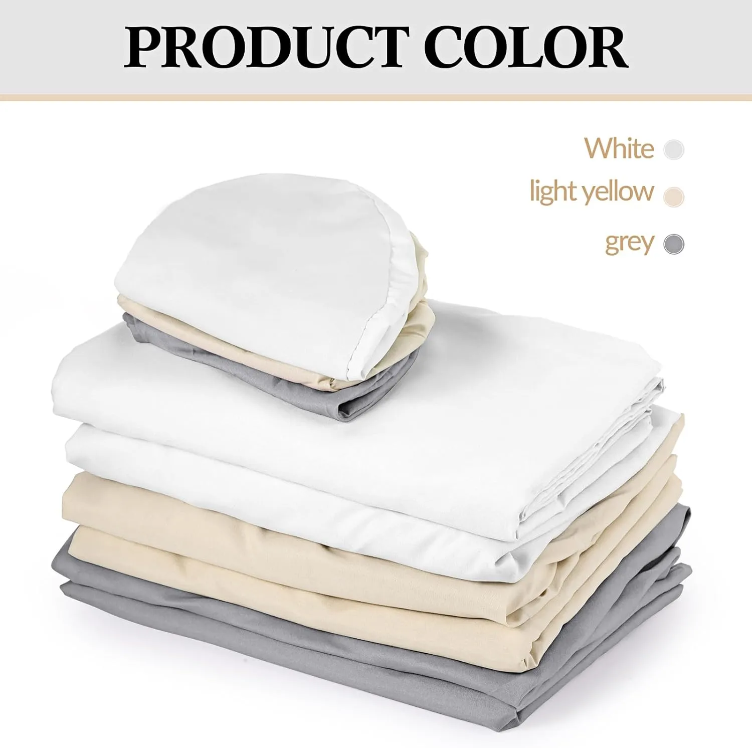 Kinlop 3 Sets Microfiber Massage Table Sheet Set 3 Colors 3 Piece Set Includes Massage Flat Sheet Fitted Sheet and Massage Face Rest Cover Stain Wrinkle-Resistant(Light Gray, Beige, White)