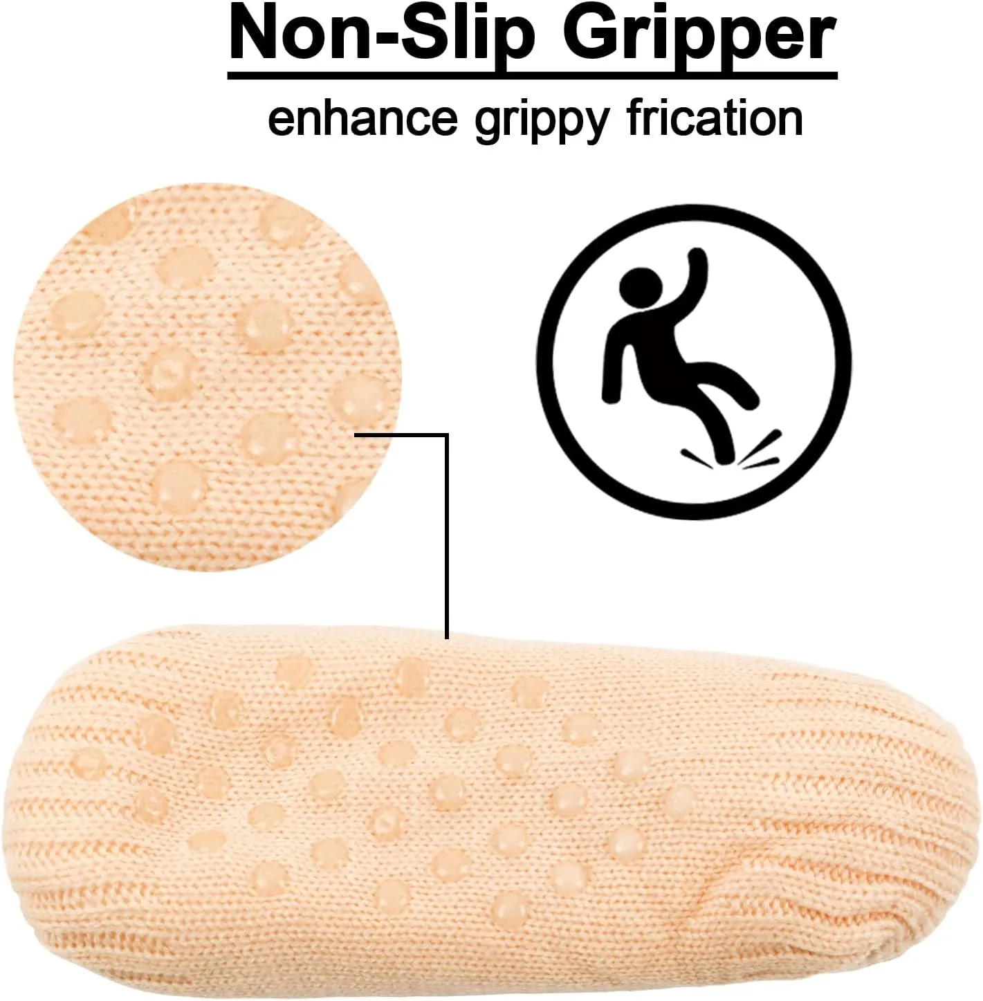 Koreshion Women Knitted Slipper Socks Cozy Sherpa Fuzzy Socks Non Slip Socks Winter Indoor Double Layer Bedroom Slipper Socks