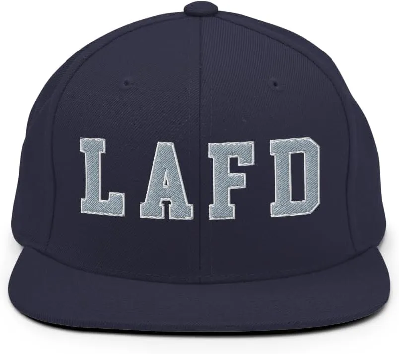 LAFD Los Angeles Fire Department Embroidered Flat Brim Bill Snapback Hat
