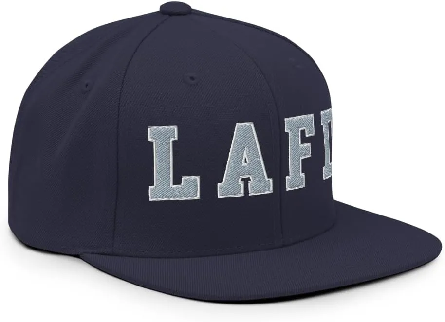 LAFD Los Angeles Fire Department Embroidered Flat Brim Bill Snapback Hat