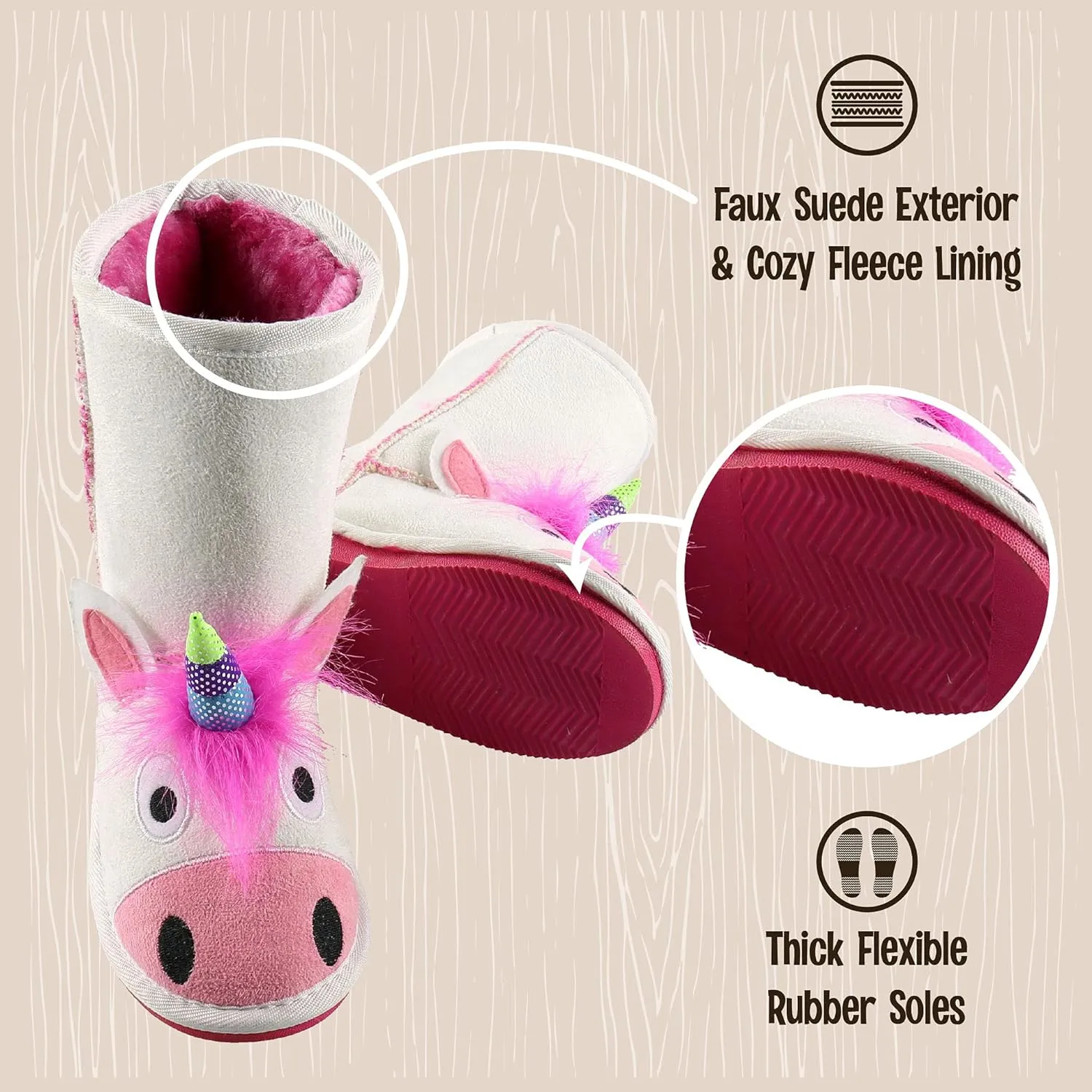 Lazy One Animal Slipper Boots for Kids, Cozy Children's Slippers