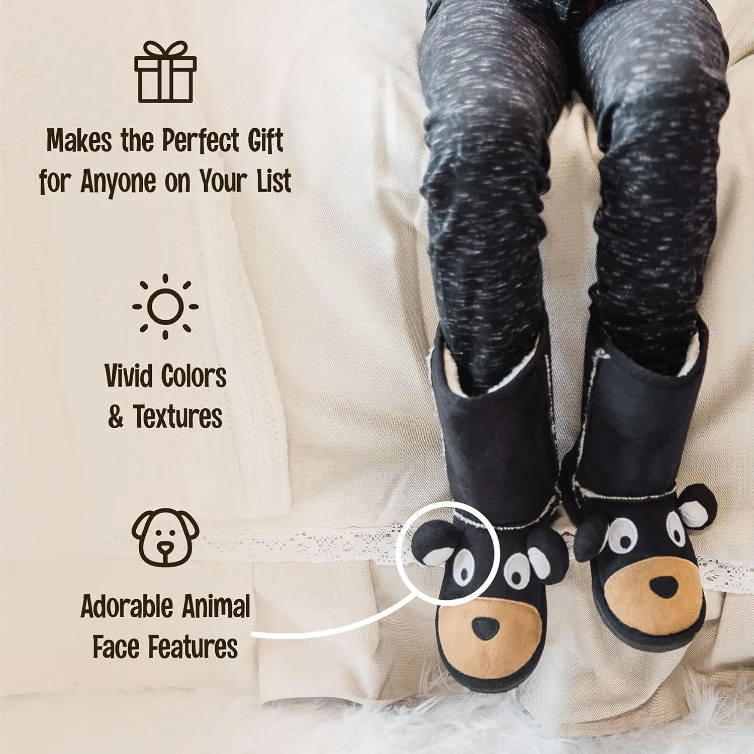 Lazy One Animal Slipper Boots for Kids, Cozy Children's Slippers