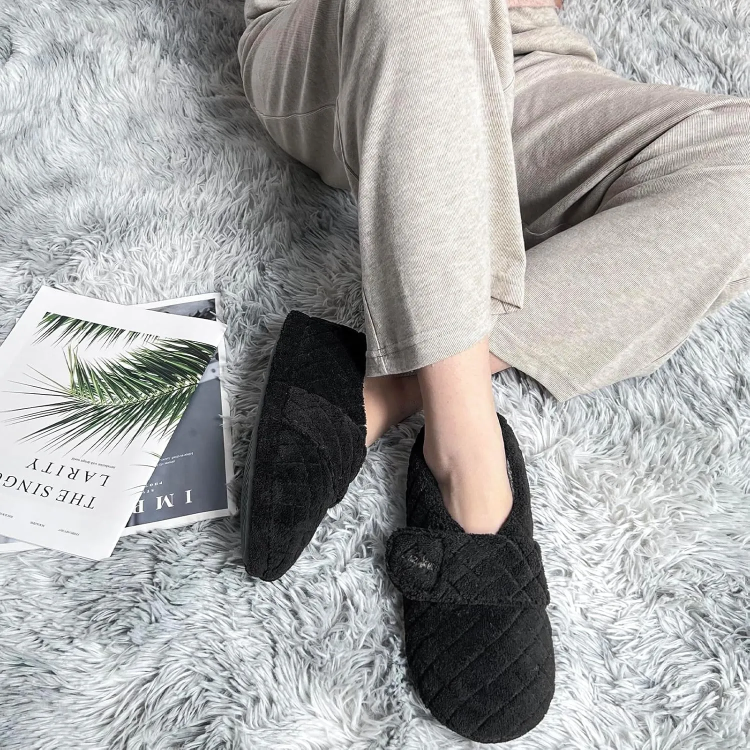 LazyStep Women's Nana Adjustable Slipper with Wide Widths